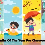 Months Of The Year For Classroom Feature image where kids are playing in different months